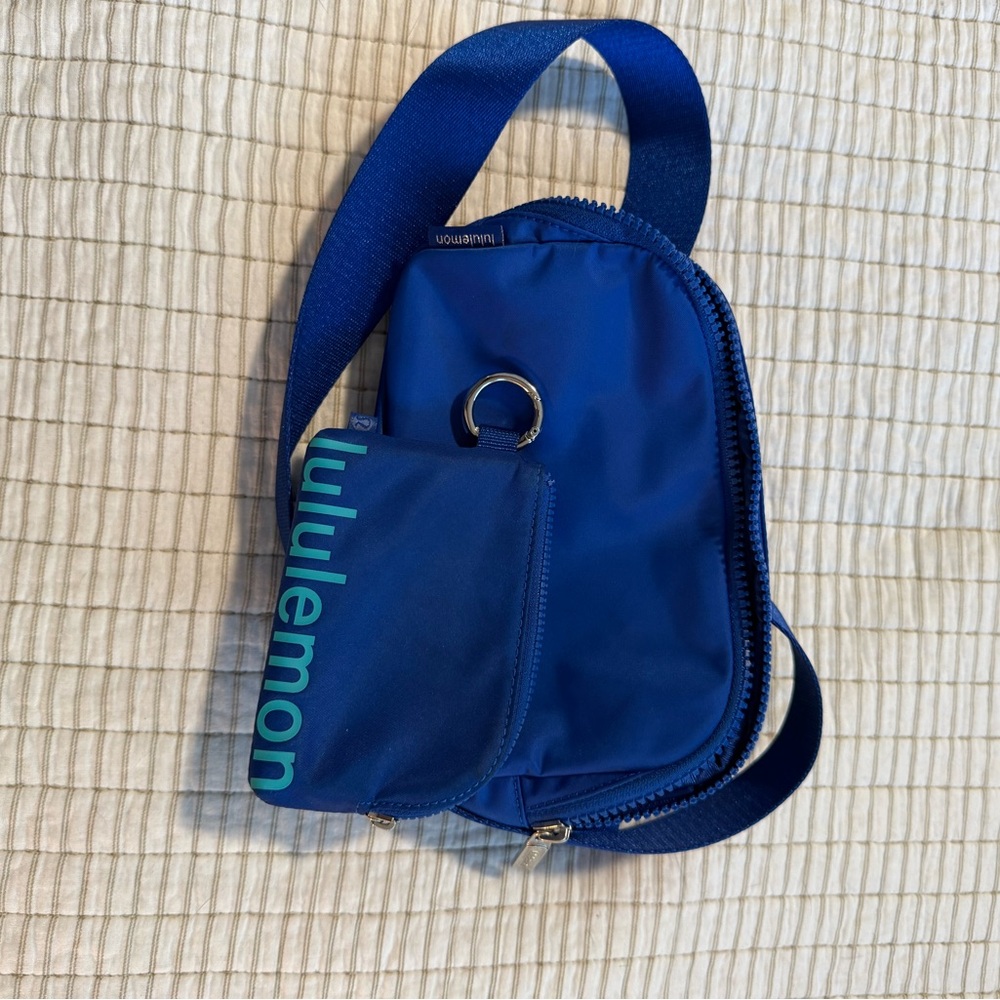 lululemon Blue Crossbody Bag and wallet